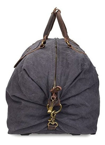 Altosy Vintage Unisex Lona De Cuero Genuino Bolsa De Viaje D