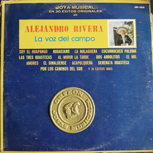 Disco Lp Alejandro Rivera-la Voz Del Campo 3 Lps.0