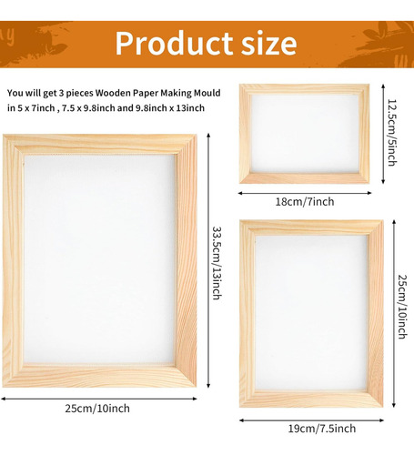 Molde Para Hacer Papel, Marco Para Hacer Papel, 3 Piezas, Pa