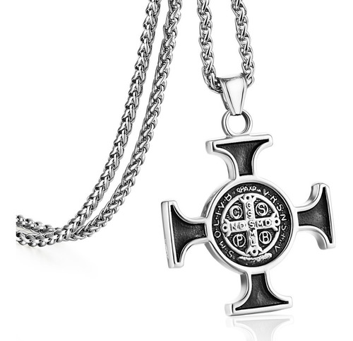 Collar Con Medalla De San Benito Para Exorcismos Cspb