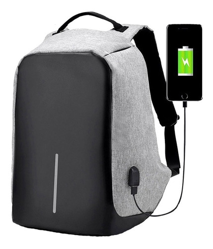 Mochila Antirrobo Porta Notebook Tablet Celular Carga Usb