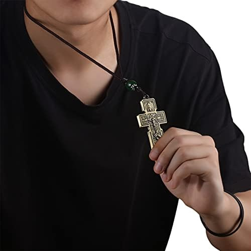 Collar Colgante De Cruz De Jesús Ortodoxo Cottvott, Collar