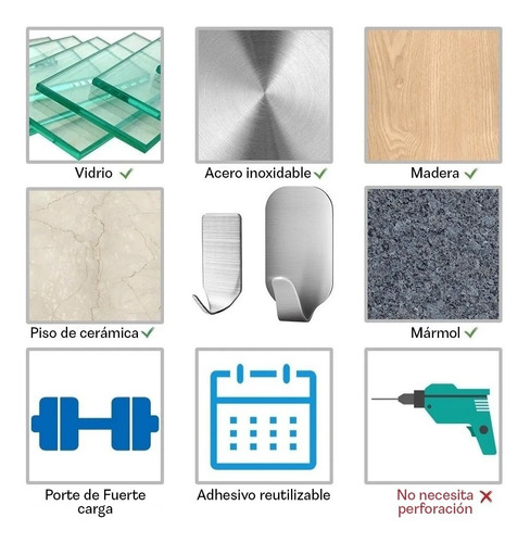 Set 20 Pzas Ganchos Para Colgar Ropa Autoadhesivos Hogar
