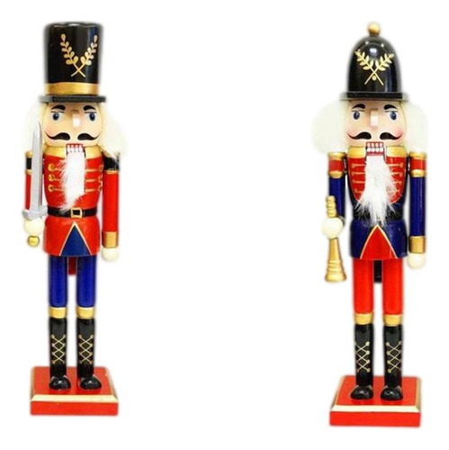 2 Piezas Decoración Tradicional Espadachín Cascanueces 12