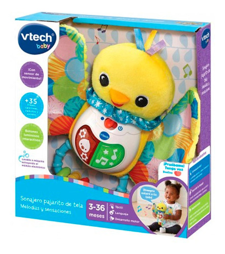 Vtech Baby Sonajero Pajarito De Tela Melodías Y Sensaciones