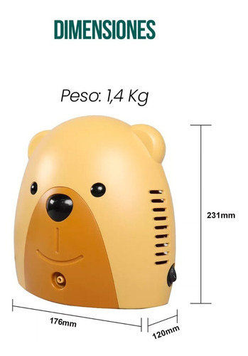 Nebulizador De Compresor Pediatrico/infantil Con Accesorios