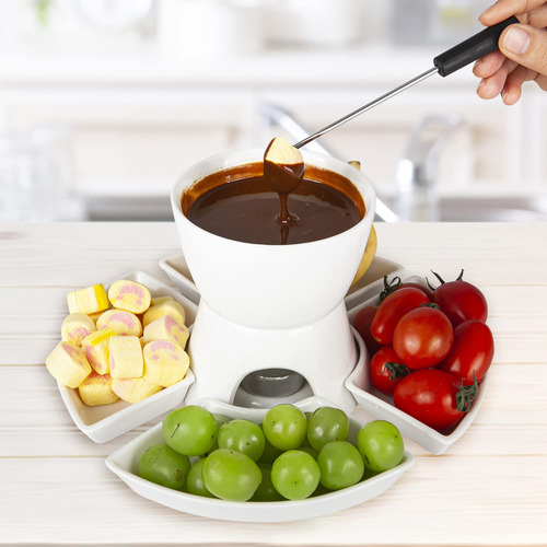 Juego De Ollas For Fondue Con 4 Tazones For Mojar Y 4