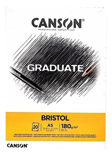 Canson Block Graduate Bristol 180 Grs A5 X 20 Hojas
