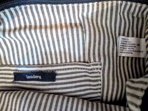 Cartera Tipo Bolso- Color Negra- Amplia- Isadora- Negro Lisa Metal Negro (Usado)