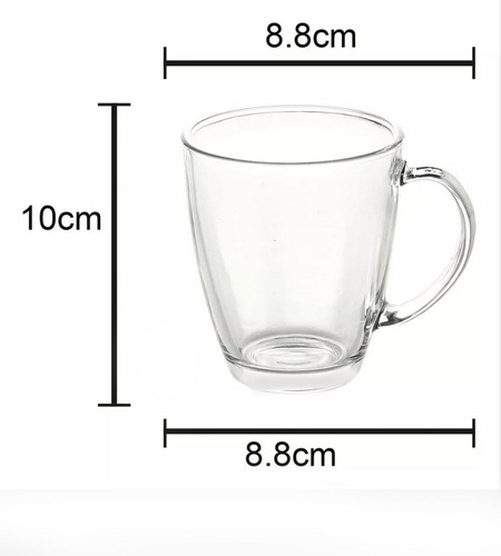 6 Canecas De Chá Vidro Nespresso Dolce Gus Pisa 370 Ml Lyor