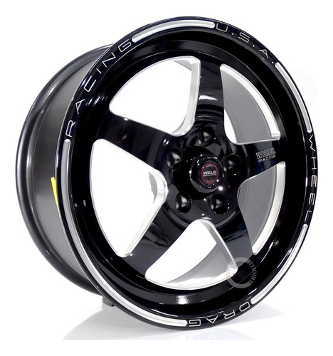 Jogo 4 Rodas Weld Rts Aro 17 5x110 Vectra Omega C65 Cor Preto Diamantado