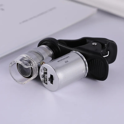 Mini Lupa Microscopio 60x - Luz Uv Y Luz Led