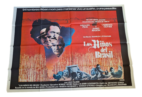 Poster Afiche Cine Doble Los Niños Del Brasil Gregory Peck *