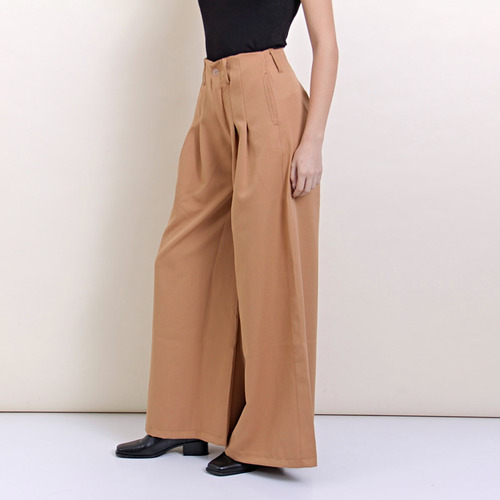Pantalon Palazo Cintura Avispa Sastrero De Dama Pinzado