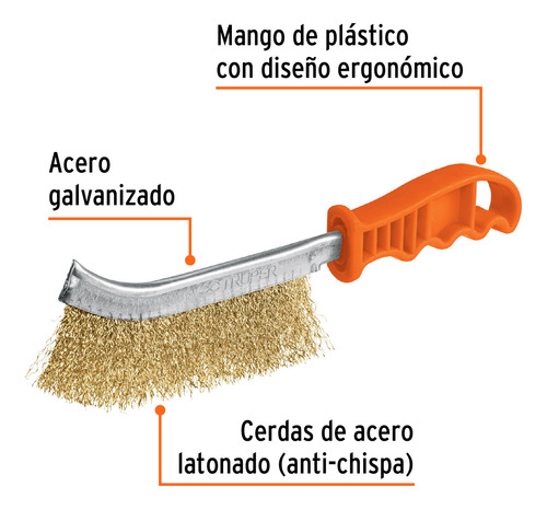 Cepillo Alambre Curvo Ondulado 24cm Reduce Estatica 11540