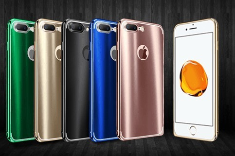 Funda Tpu Aluminio Para iPhone 7 Dorado Con Violeta O Dorado