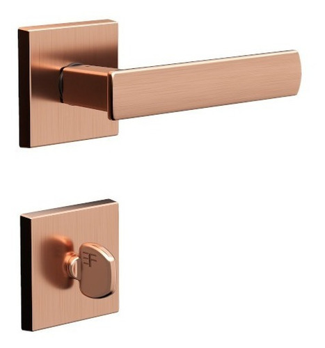 Fechadura Banheiro 3f 741b/117 Roseta Quadrada Rose Gold