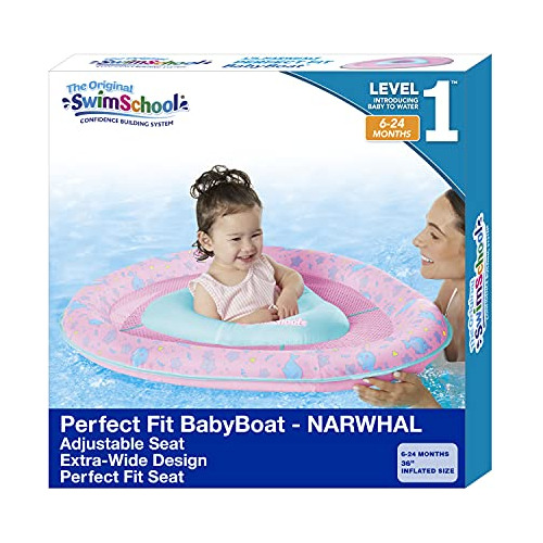 Swimschool Lil' Narwal - Flotador De Piscina Para Bebe Con C