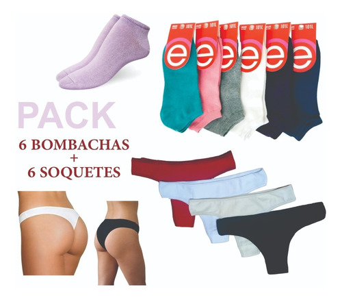 Pack X6 Vedetinas / Colaless + Soquete X6 Elemento Algodón 