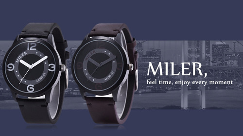 Relógio Barato Desing Masculino Moderno Pulseira Couro