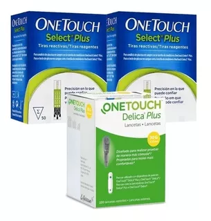 Kit One Touch Select Plus 100 Tiras Y 100 Lancetas