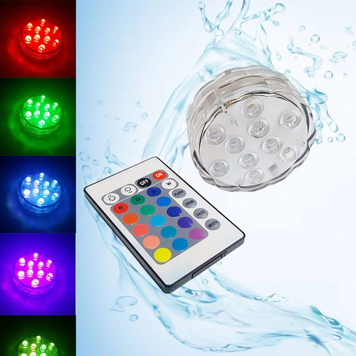 Luz Led Sumergible X4 Rgb Jacuzzi Piscina Pileta Control