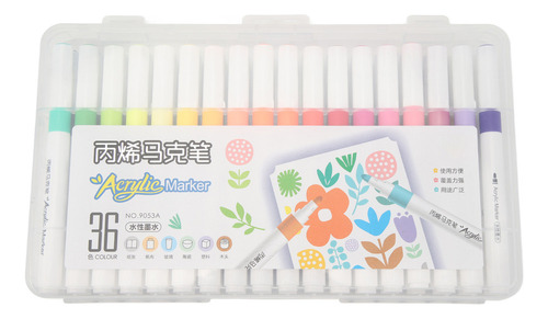 Bolígrafos De Acuarela De 36 Colores Con Doble Pincel Para E