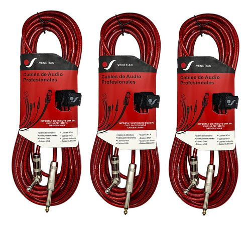 Venetian Agc063 Cable Plug/plug L 3 Metros Combo X3 Unidades