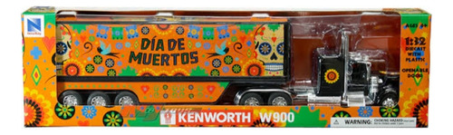 New Ray 1:32 Kenworth W900 Caja Seca Día De Muertos Naranja