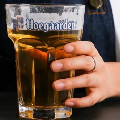Vaso  Hoegaarden Importado Vidrio Cerveza X  2 Unidad