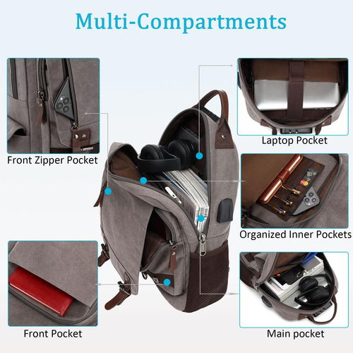 Basicpower Messenger Bag Canvas Sling Crossbody Mochila Para