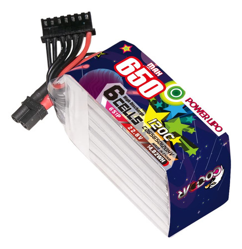 Coddar Bateria Lipo De 650mah 6s 22.8v 120c Con Conector Xt3