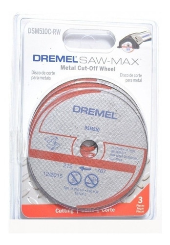  3 Unidades Discos  Corte Dremel Saw-max Para Metal Dsm510c 