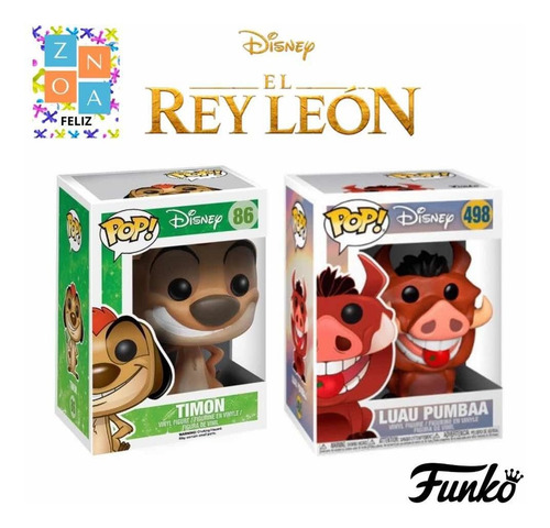 Funko Pop 86 Timon Y 498 Luau Pumba Disney El Rey Leon Nuevo