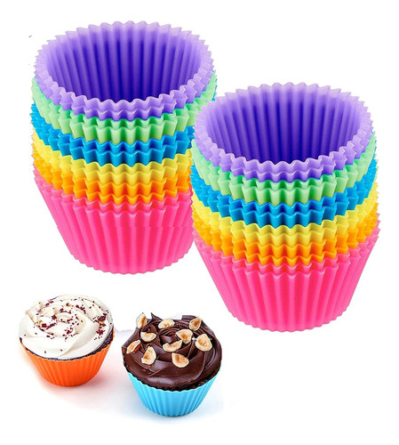 Reutilizable Silicone Cupcake Baking Cups 24 Pack, 2.75 PuLG