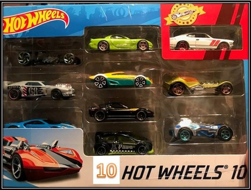 Hot Wheels Pack X 10 Autos 100 % Original Mattel (novedad)