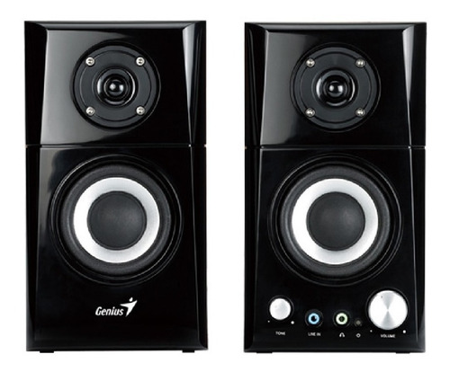 Imagen 4 de 5 de Parlante Genius Sp-hf500a Negro Y Madera 220v 14w Pc