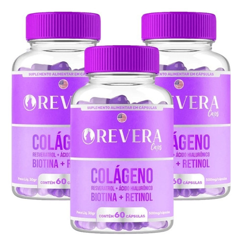 Suplemento em cápsula AuthenticFarma  Premium Revera caps vitaminas Revera caps em pote de 20mL 3 un  pacote x 3 u