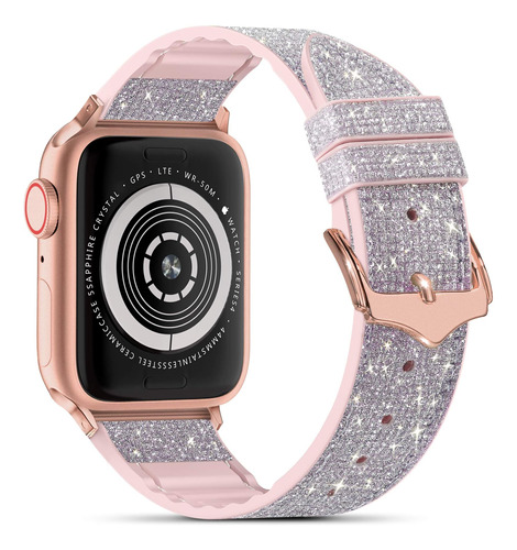 Malla Para Apple Watch 42/44mm Ctbb Glitter Rose Gold