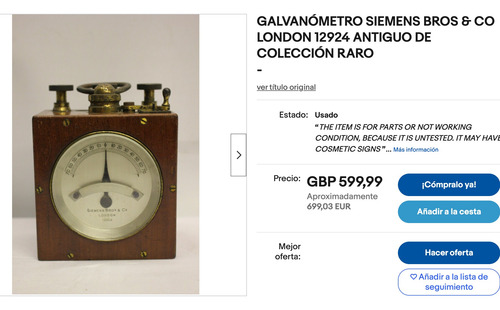 Galvanómetro De Precisión De La Primera Guerra Mundial
