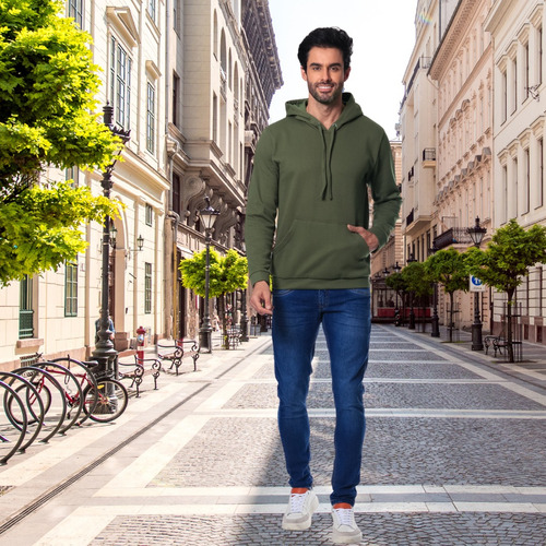 Blusa Masculina Moletom Casaco Blusão Canguru Com Nf