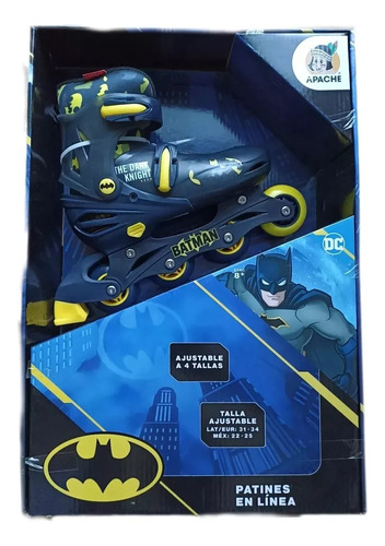 Patines Apache Batman En Línea Talla Ajustable 22-25