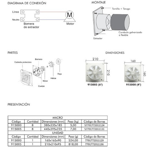 Extractor De Aire 4 Pulgadas Sica