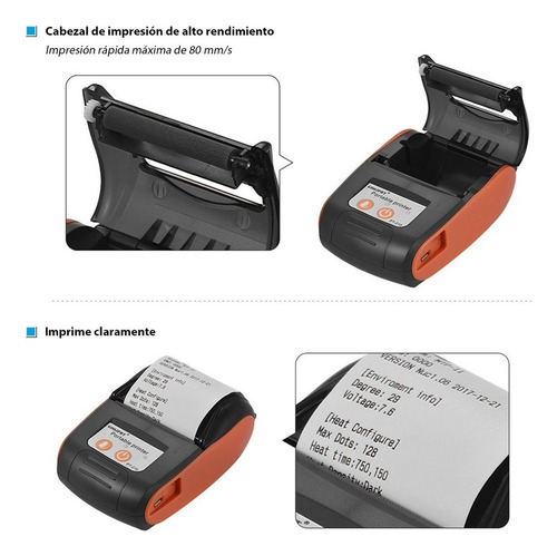Impresora Térmica Portátil Inalámbrica Bluetooth (58mm)