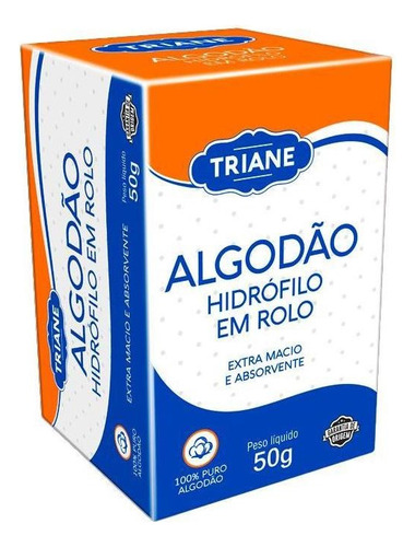 Algodão Hidrófilo Em Rolo Triane 50g