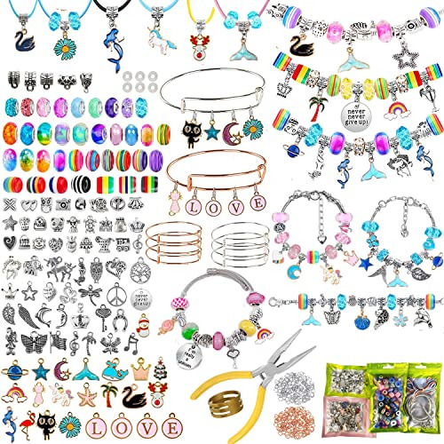 Kit De Fabricación De Pulseras De Encanto 378 Piezas, ...