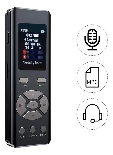 Gravador De Voz Mp3 Gravação Digital Estudantes Jornalistas