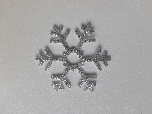 Copos De Nieve Frozen 5 Cm Goma Eva Glitter (40 Utotal) Plateado Copos De Nieve Frozen 5 Cm.