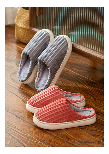 Zapatillas De Algodón Felpa Fondo Suave Hogar Invierno