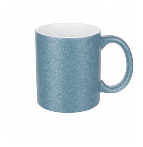 Taza Personalizada O Jarro Glitter Porosa Azul